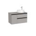 Mueble base de dos cajones para lavabo de sobre encimera derecha