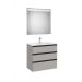 Pack - mueble base de tres cajones, lavabo centrado y espejo LED Eidos